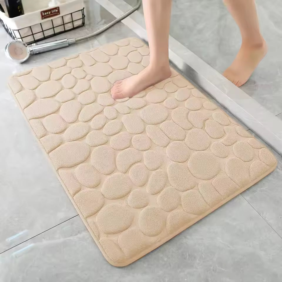 Non-Slip 3D Cobblestone Embossed Bathmat