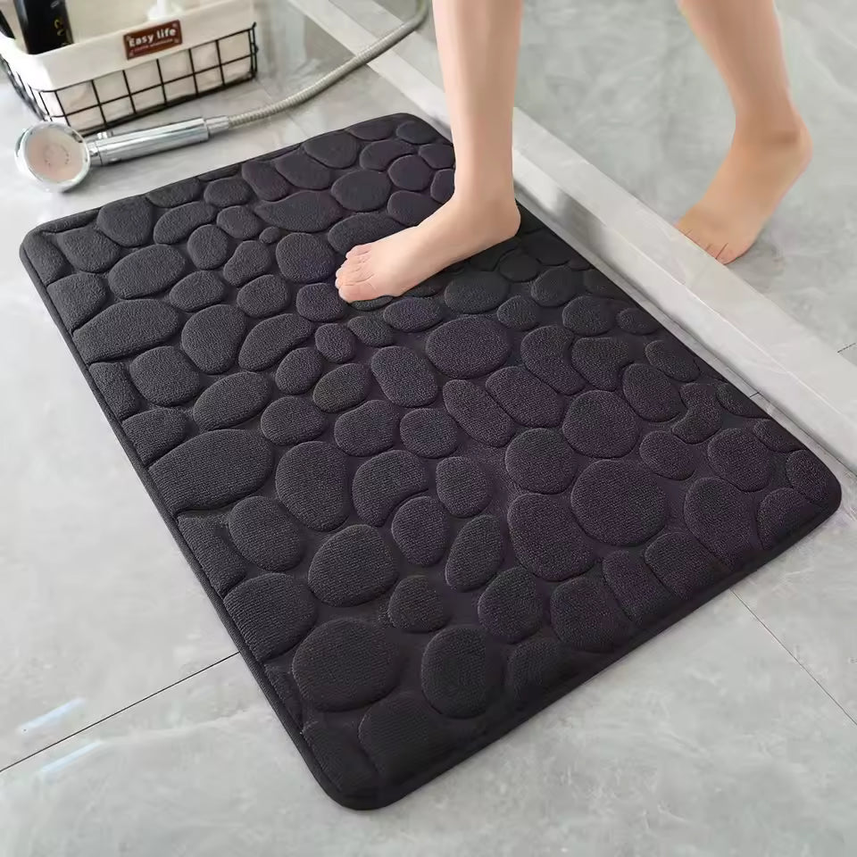 Non-Slip 3D Cobblestone Embossed Bathmat