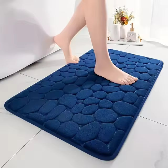 Non-Slip 3D Cobblestone Embossed Bathmat