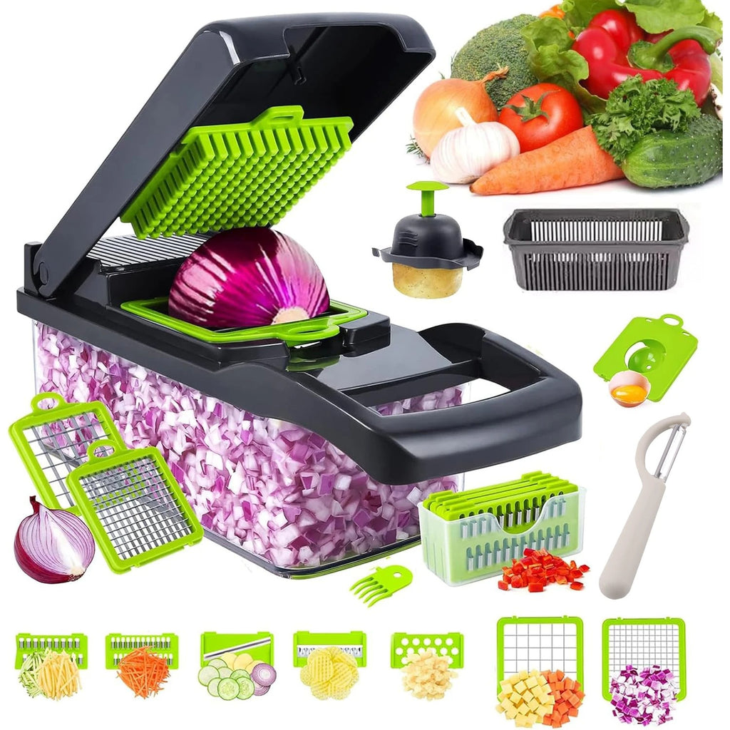 16 x 1 Kitchen professional chopper-type slicer, multifunctional food chopper